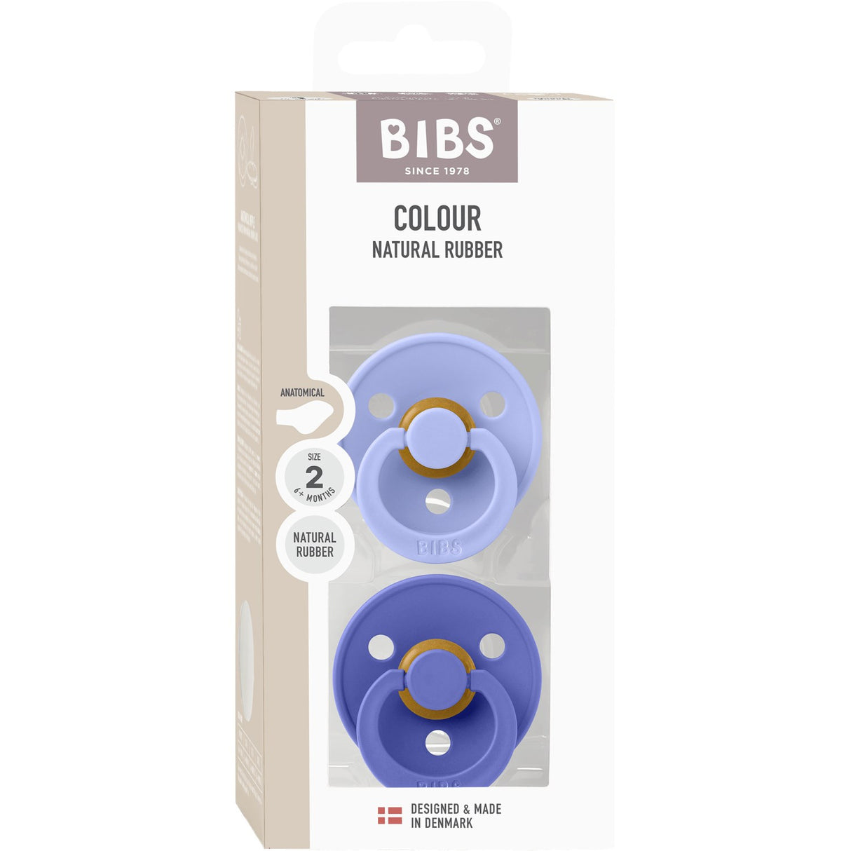 Bibs Hush/Grape Smokk Colour 2-Pakning Anatomical Latex