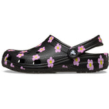 Crocs Black Classic Flower Clog T Blk