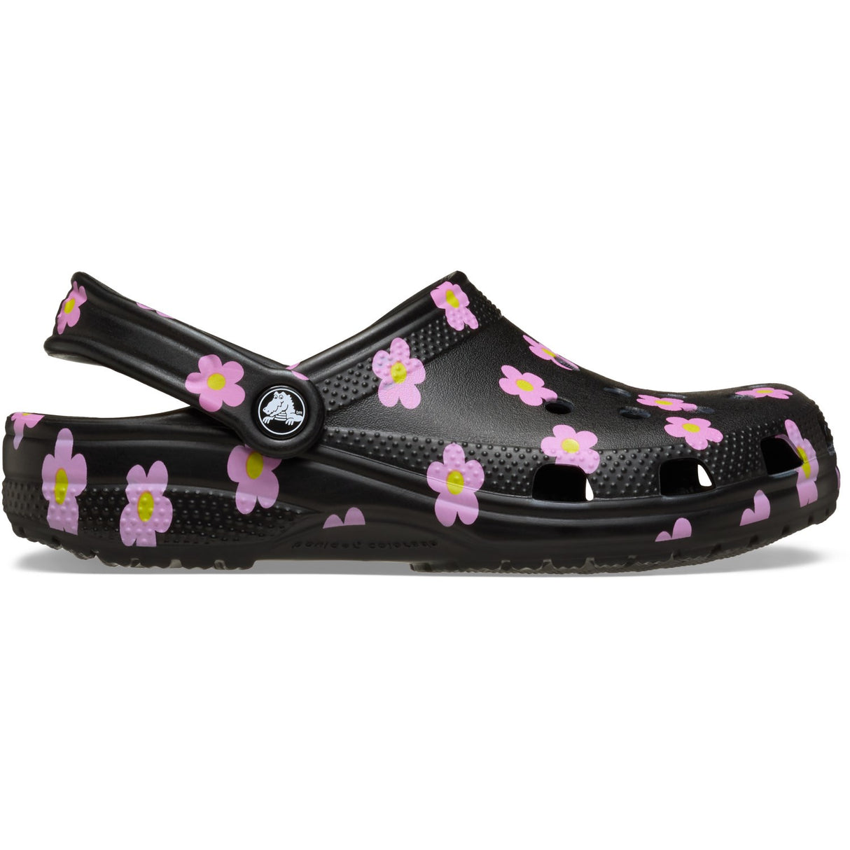 Crocs Black Classic Flower Clog T Blk