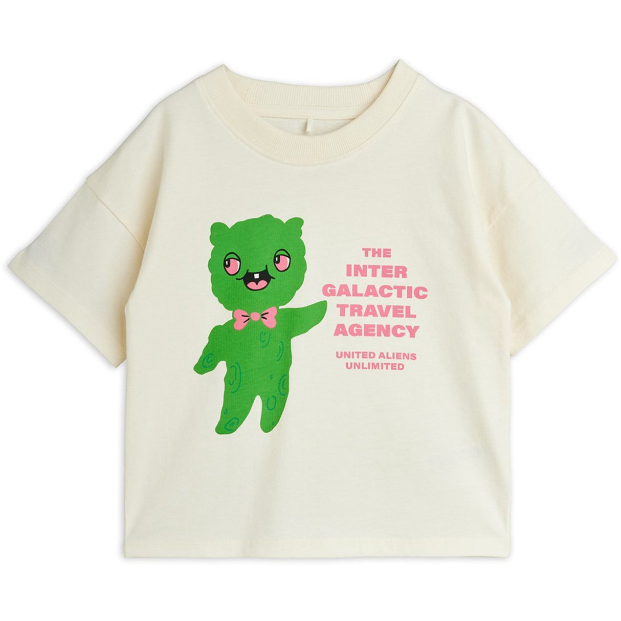 Mini Rodini Off-white Alien Travel Agency Sp Ss Tee
