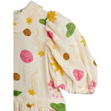 Mini Rodini Off-white Space AOP Muslin Woven Ss Kjole