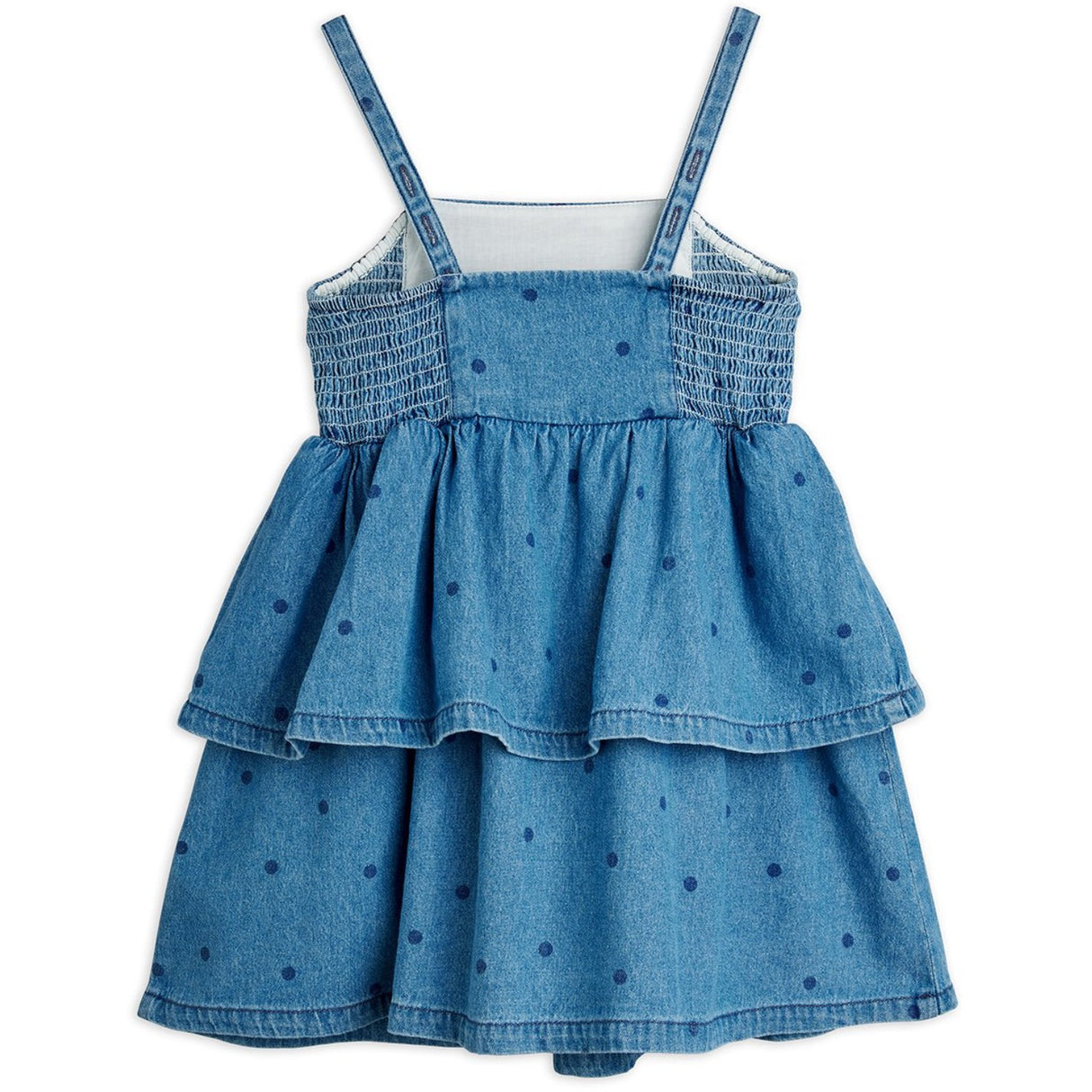 Mini Rodini Blue Lw Denim Dots AOP Stropp Kjole