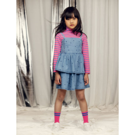 Mini Rodini Blue Lw Denim Dots AOP Stropp Kjole