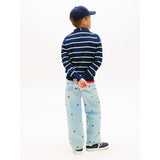 Tommy Hilfiger Dark Night Navy Stripe Polo Halsbånd Sweater Ls