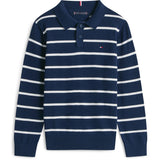 Tommy Hilfiger Dark Night Navy Stripe Polo Halsbånd Sweater Ls