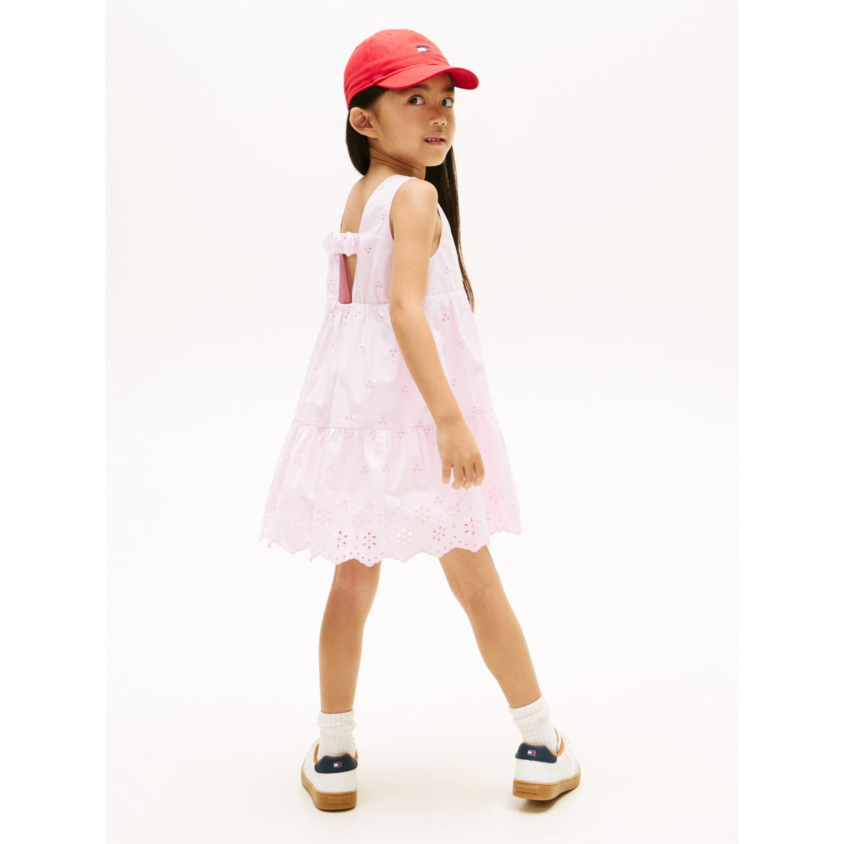 Tommy Hilfiger Pearly Pink Lg Broderie Anglaise Bue Kjole