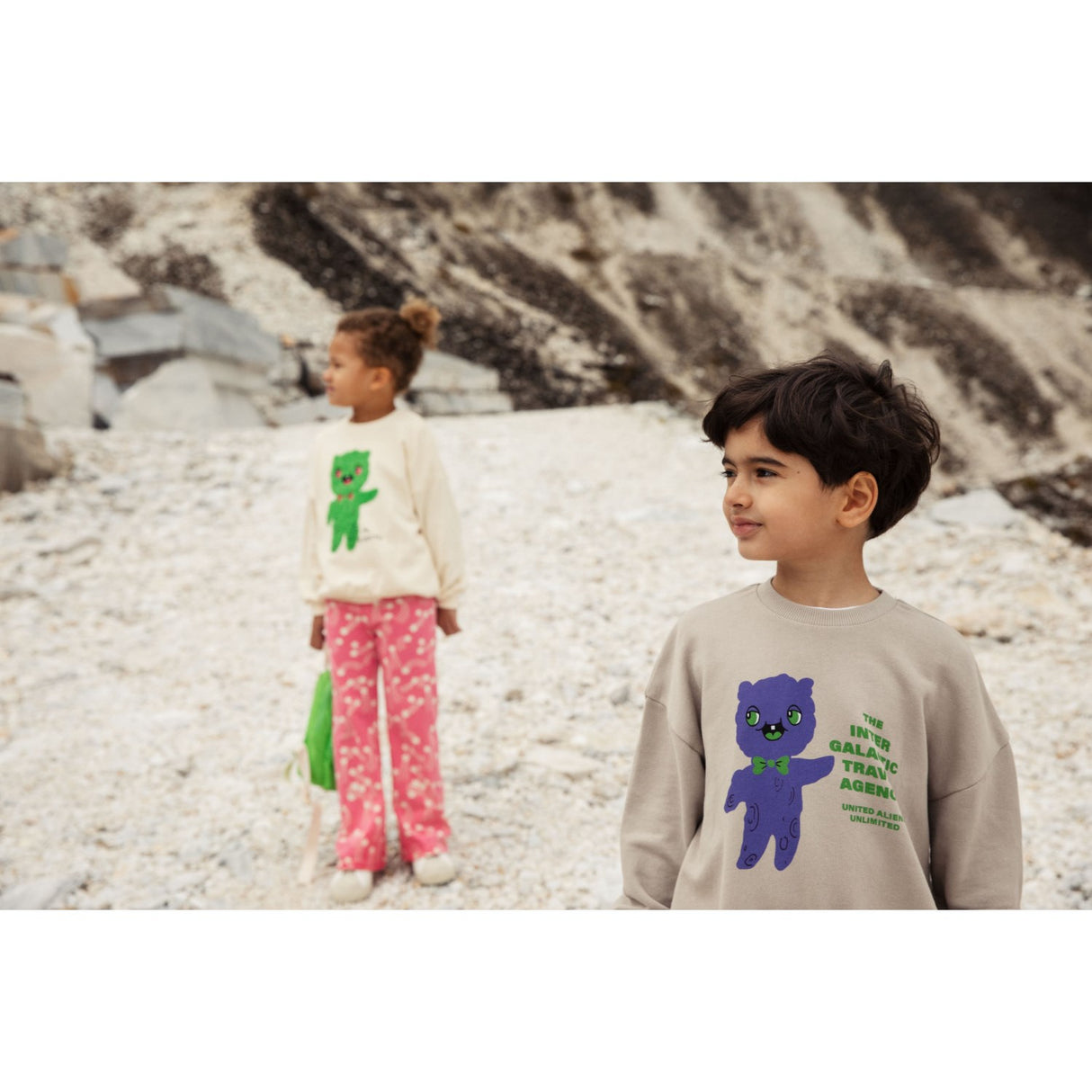 Mini Rodini Off-white Alien Chenille Collegegenser
