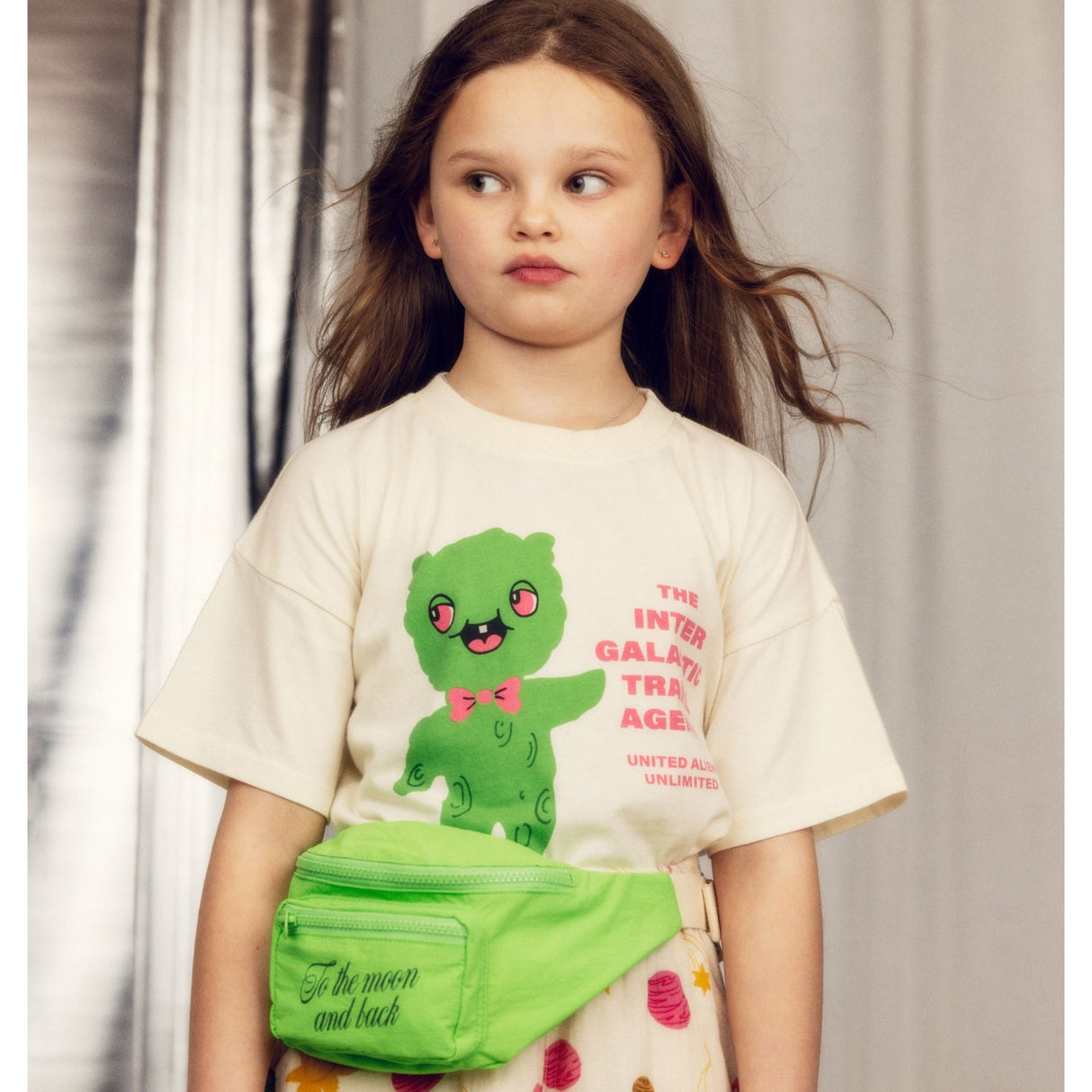 Mini Rodini Off-white Alien Travel Agency Sp Ss Tee