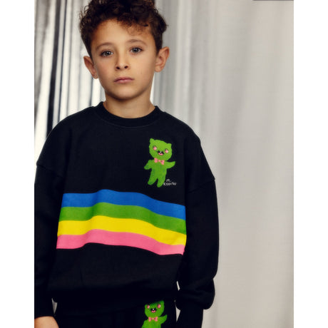 Mini Rodini Black Alien Stripe Sp Collegegenser