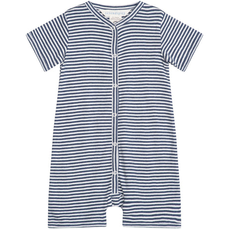 Serendipity Navy/Offwhite Baby Kort Drakt Stripe