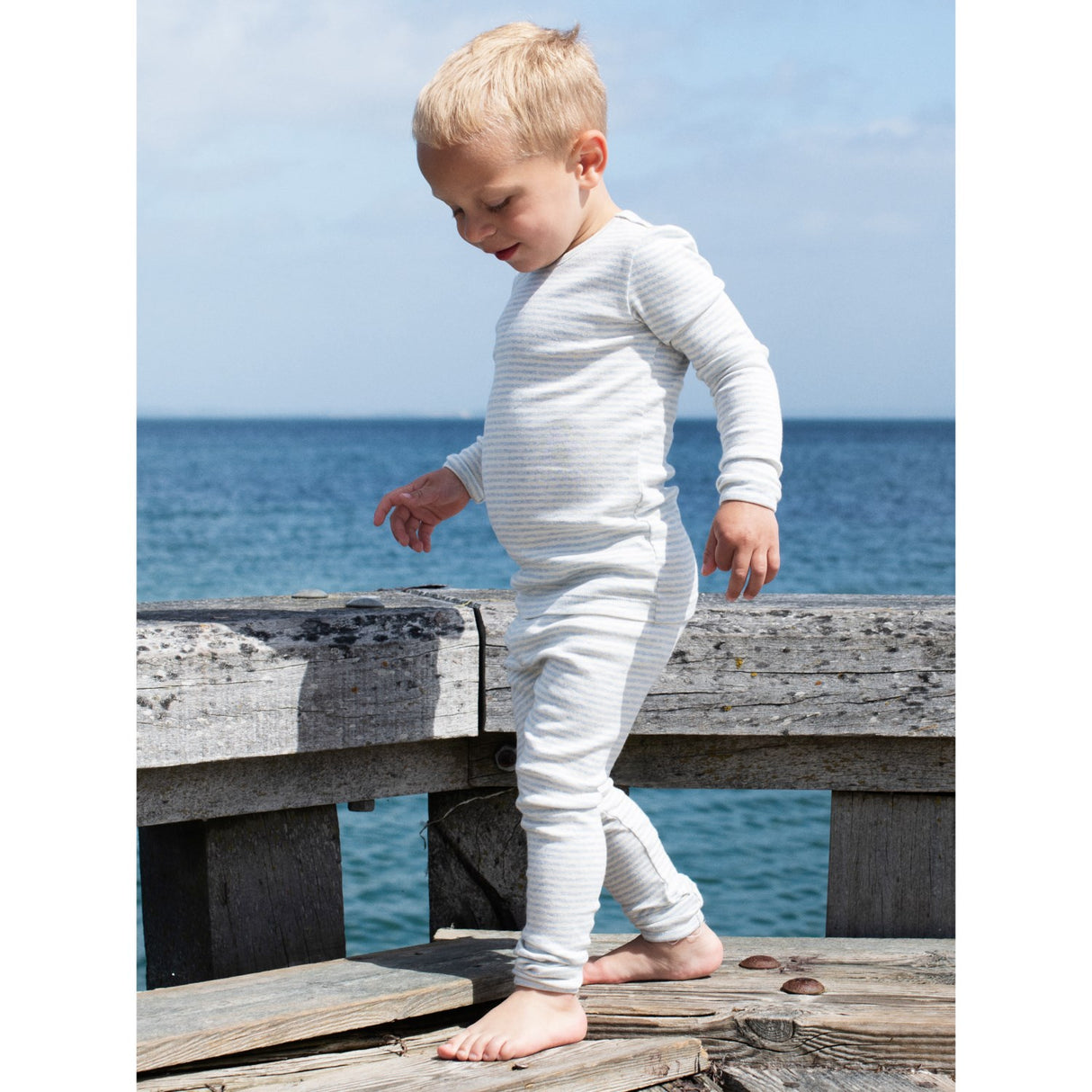 Serendipity Mist/Offwhite Slim Bluse Stripe