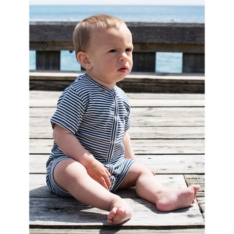 Serendipity Navy/Offwhite Baby Kort Drakt Stripe