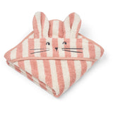 LIEWOOD Coral Blush / Creme De La Creme Stripe Albert Hooded Håndkle