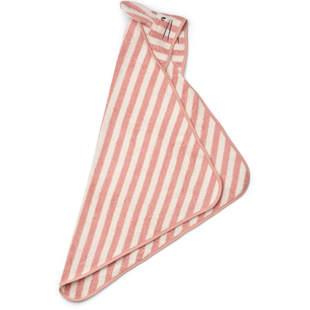 LIEWOOD Coral Blush / Creme De La Creme Stripe Albert Hooded Håndkle