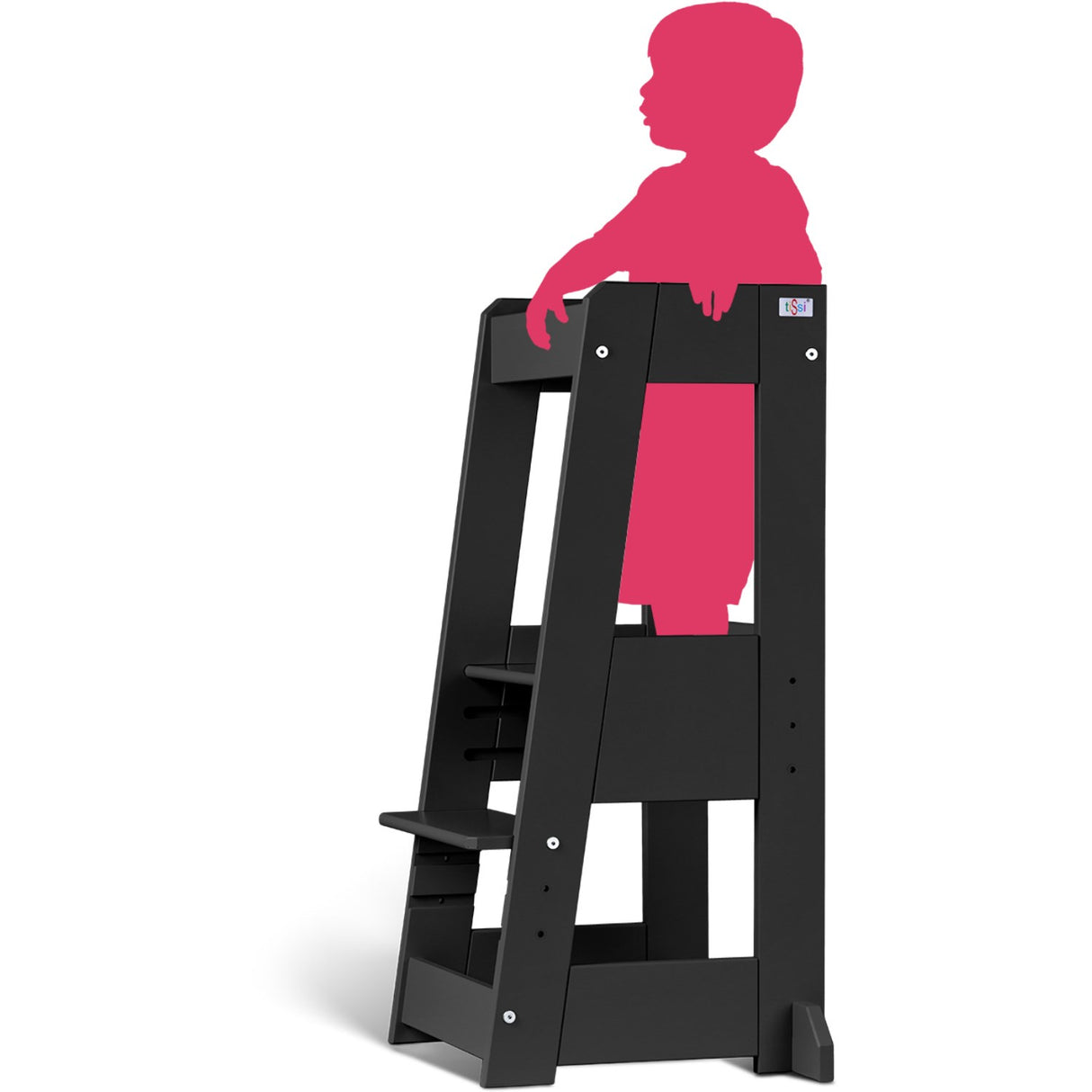 tiSsi® Black Laquer Felix Læringstårn Massiv Bøk