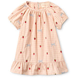 Flöss Berry/bow Gingham Dolly Bue Kjole
