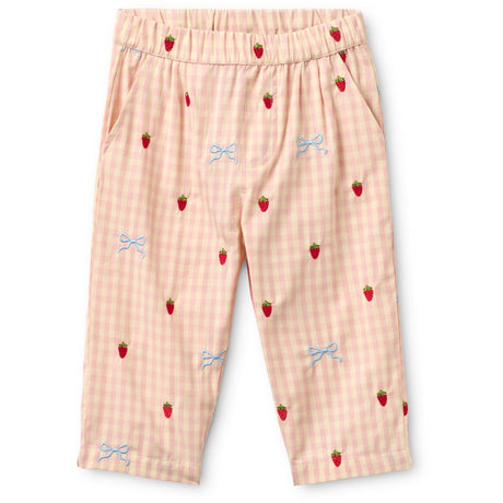 Flöss Berry/bow Gingham Dolly Bue Bukser
