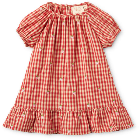 Flöss Red-pink Berry Gingham Molly Pineberry Kjole