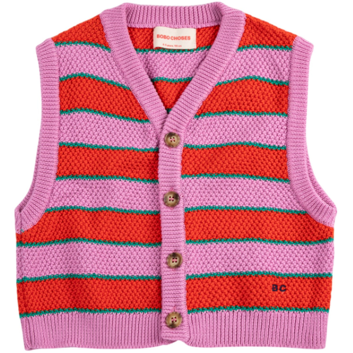 Bobo Choses Purple Bc Striped Strikket Vest