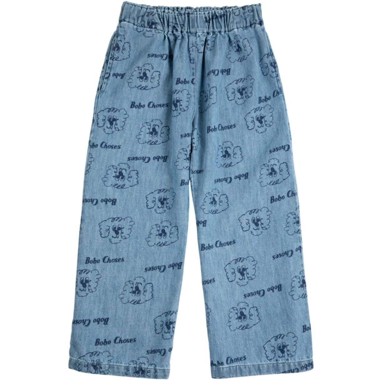 Bobo Choses Prussian Blue Pickles The Dog All Over Light Denim Bukser