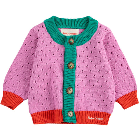Bobo Choses Multicolor Farge Block Open Work Cardigan