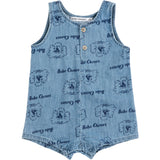Bobo Choses Light Blue Pickles The Dog All Over Denim Playsuit