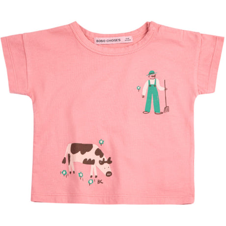Bobo Choses Pink Farm Adventure T-Shirt