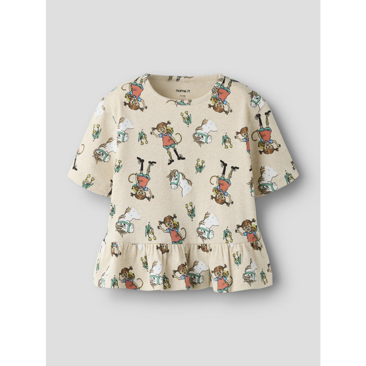 Name It Peyote Melange Nmfmara Pippi Ss Nreg Topp Sky