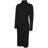 Mama;licious Black Mlsuniva June Ls Strikk Midi Kjole 2F Noos