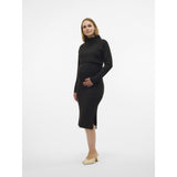 Mama;licious Black Mlsuniva June Ls Strikk Midi Kjole 2F Noos