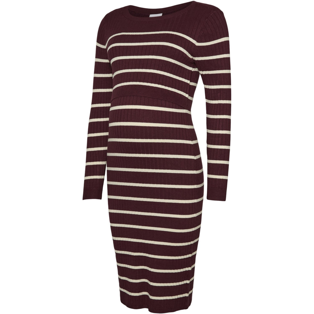 Mama;licious Windsor Wine Birch Mlnewsiv June Ls Uk Strikk Kjole 2F A Noos
