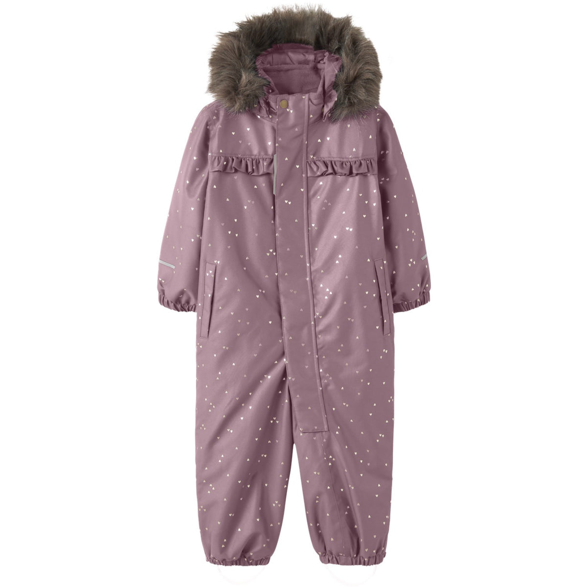 Name It Wistful Mauve Hearts Nmfsnow10 Drakt Frill Glitter Fo