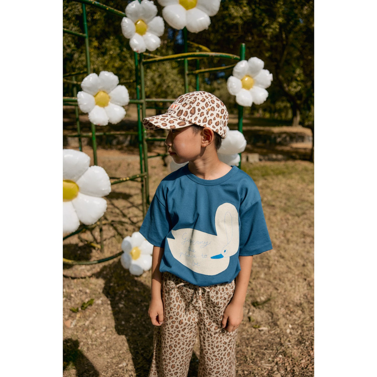 TinyCottons Off-White Animal Print Caps