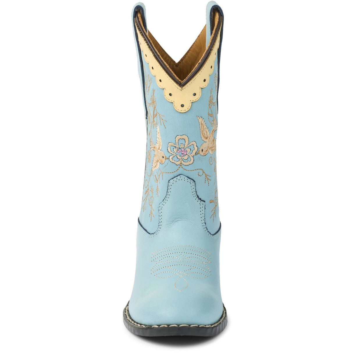 COPENHAGEN COLORS Dusty Blue Leather Limited Cowboy Støvler High - Dove