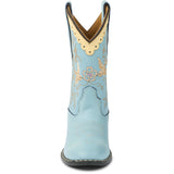 COPENHAGEN COLORS Dusty Blue Leather Limited Cowboy Støvler High - Dove