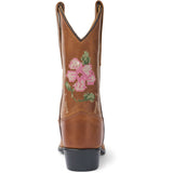 COPENHAGEN COLORS Cognac Leather Limited Cowboy Støvler High - Brown Flower