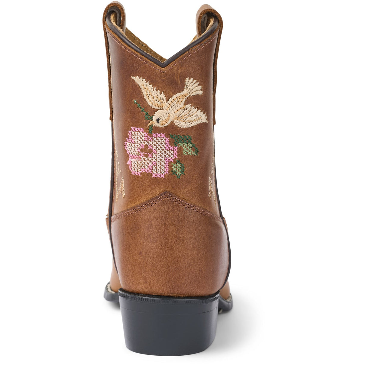 COPENHAGEN COLORS Cognac Leather Limited Cowboy Støvler Low - Brown Flower