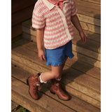 COPENHAGEN COLORS Cognac Leather Limited Cowboy Støvler Low - Brown Flower