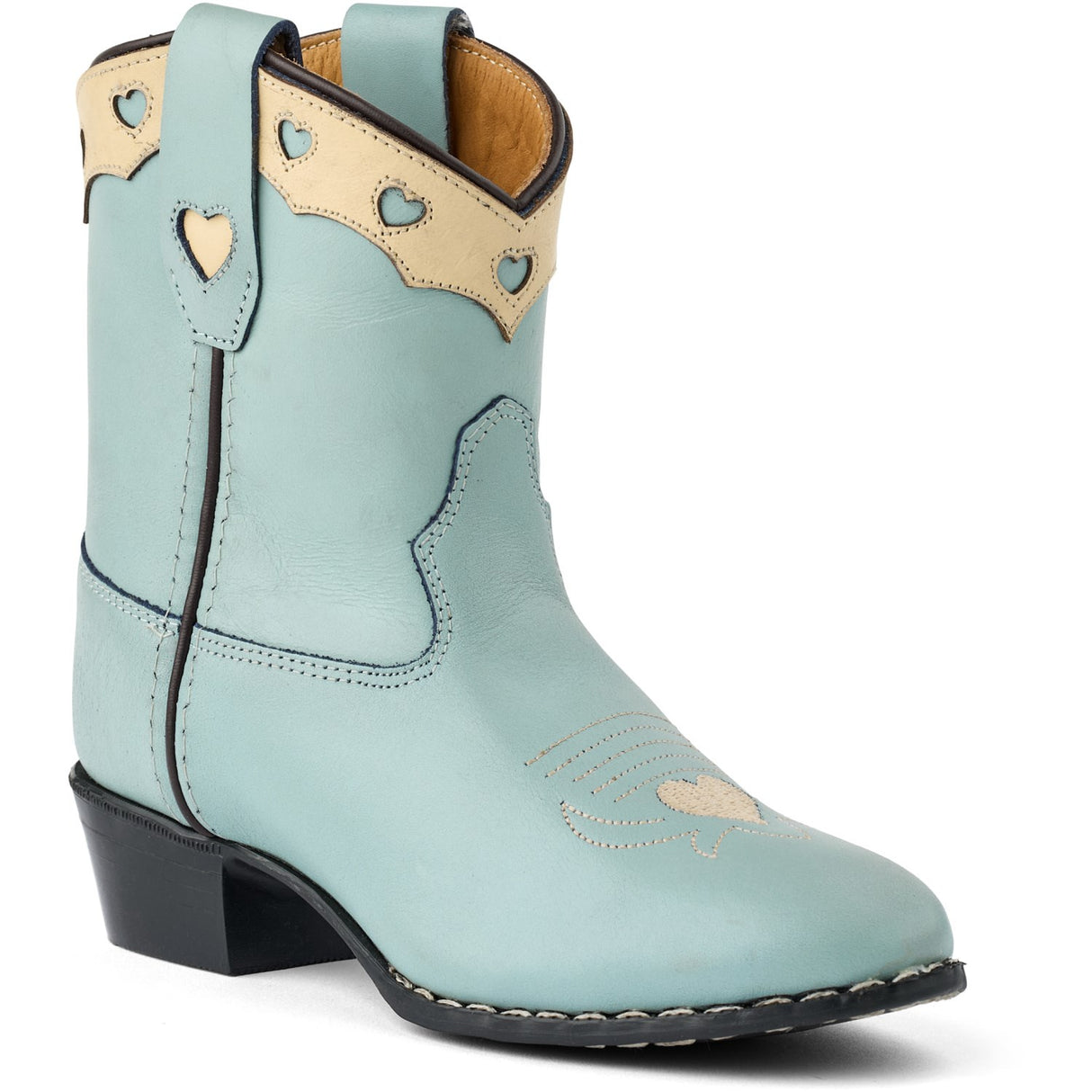 COPENHAGEN COLORS Dusty Blue Leather Limited Cowboy Støvler Low - Dove