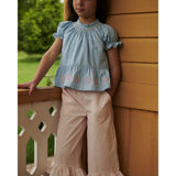 COPENHAGEN COLORS Lt. Blue Comb. Bluse W. Smock W. Emb.