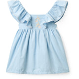 COPENHAGEN COLORS Lt. Blue Comb. Kjole W. Frill & Emb.