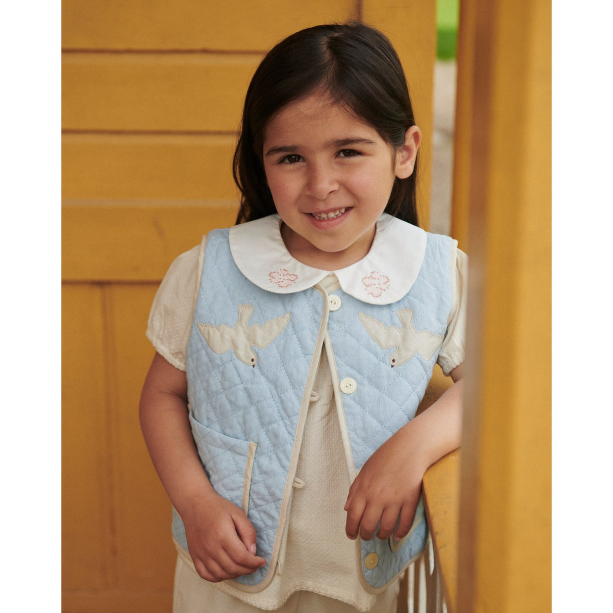 COPENHAGEN COLORS Lt. Blue Comb. Vattert Vest