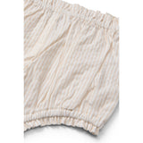 COPENHAGEN COLORS Dusty Rose W Cream Stripe W. Flower Seersucker Baby-Set W. Embroidery