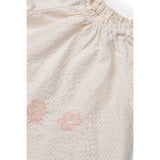 COPENHAGEN COLORS Dusty Rose W Cream Stripe W. Flower Seersucker Baby-Set W. Embroidery