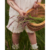 COPENHAGEN COLORS Dusty Rose W Cream Stripe Seersucker Bluse W. Halsbånd