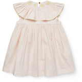 COPENHAGEN COLORS Dusty Rose W Cream Stripe W Yellow Seersucker Kjole W. Heart