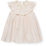 COPENHAGEN COLORS Dusty Rose W Cream Stripe W Yellow Seersucker Kjole W. Heart