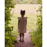 COPENHAGEN COLORS Dusty Rose W Cream Stripe W Yellow Seersucker Kjole W. Heart