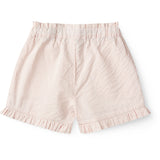 COPENHAGEN COLORS Dusty Rose W Cream Stripe Seersucker Girly Shorts