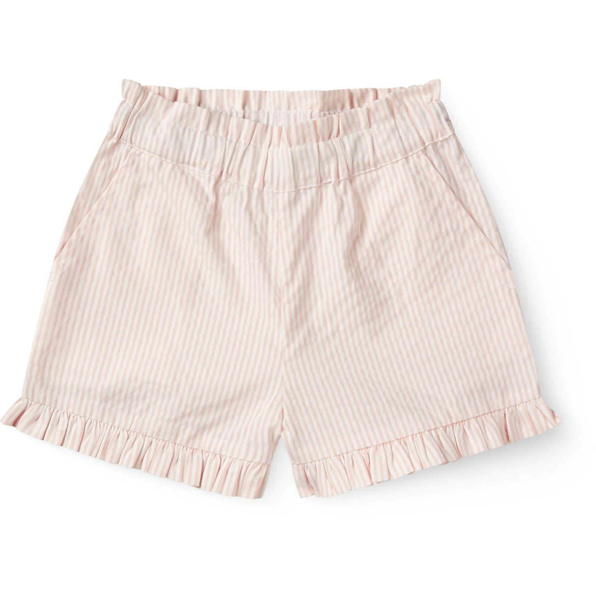 COPENHAGEN COLORS Dusty Rose W Cream Stripe Seersucker Girly Shorts